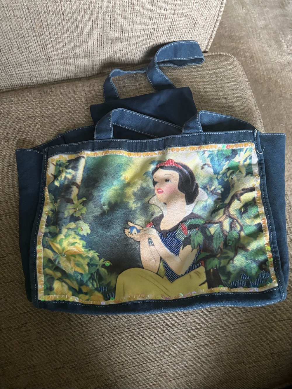Disney Navy and Yellow Snow White Tote Bag